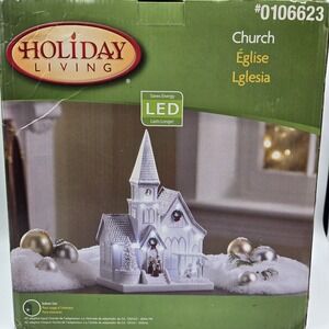Vtg Holiday Living Cathedral Church LED Collectible Christmas Village Nos Rare